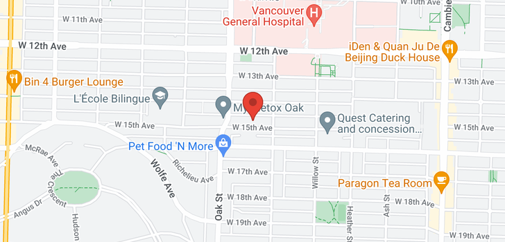 map of 206 935 W 15TH AVENUE
